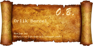 Orlik Bercel névjegykártya